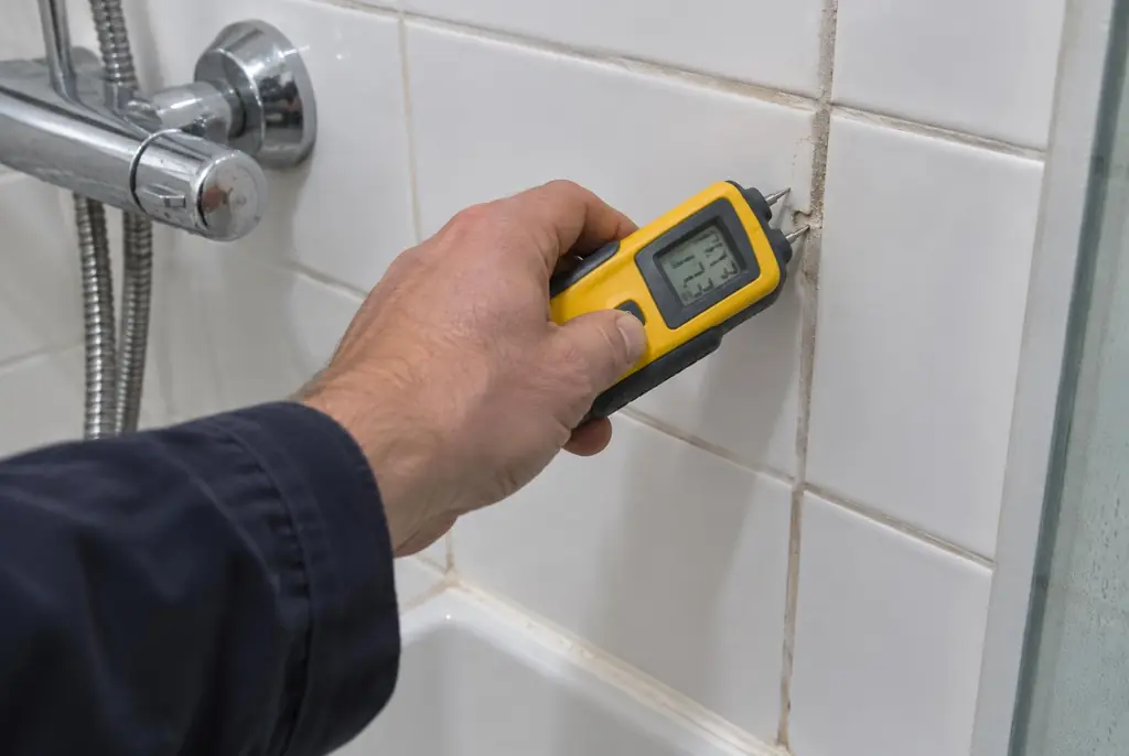 Lekdetectie Meppel – vochtmeter op badkamertegels bij de douche